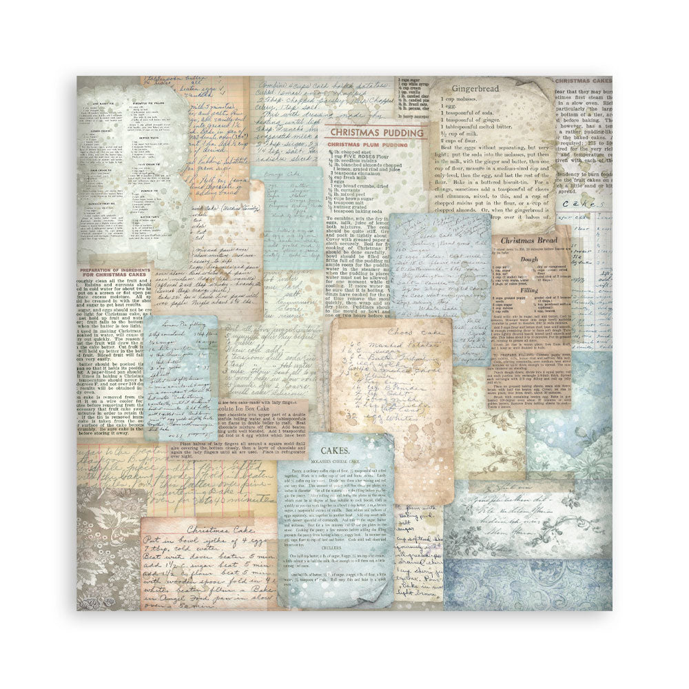 Scrapbooking Printed Pad For Art And Craft 10 Sheets cm 20.3x20.3 (8"x8") Backgrounds - White Christmas