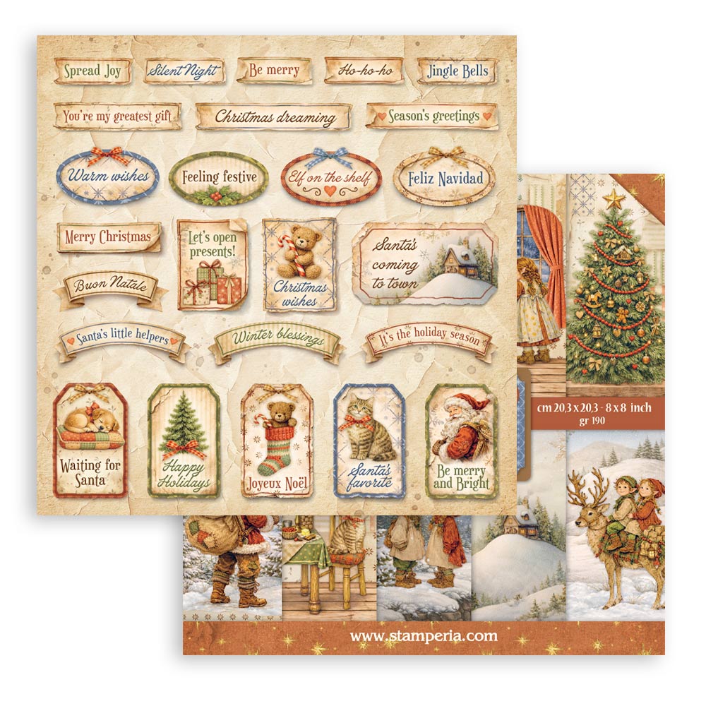 Scrapbooking Printed Pad For Art And Craft 10 Sheets cm 20.3x20.3 (8"x8") - Silent Night