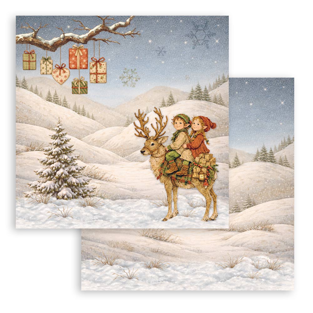 Scrapbooking Printed Pad For Art And Craft 10 Sheets cm 20.3x20.3 (8"x8") - Silent Night