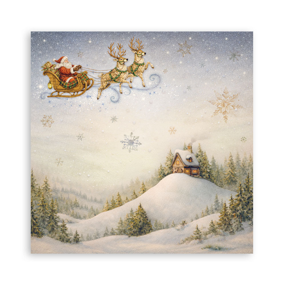 Scrapbooking Printed Pad For Art And Craft 22 Sheets cm 20.3x20.3 (8"x8") Single Face Silent Night
