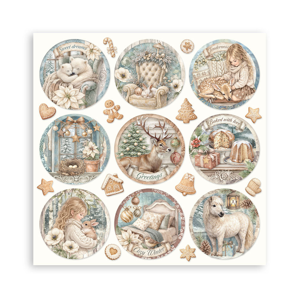 Scrapbooking Printed Pad For Art And Craft 22 Sheets cm 30.5x30.5 (12"x12") Single Face - White Christmas
