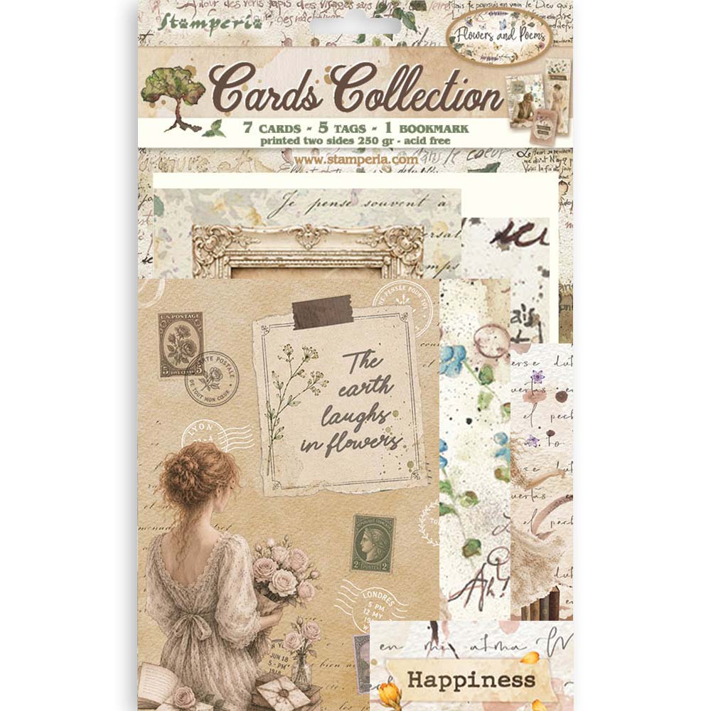 Printed Art Cards Collection - Flowers And Poems