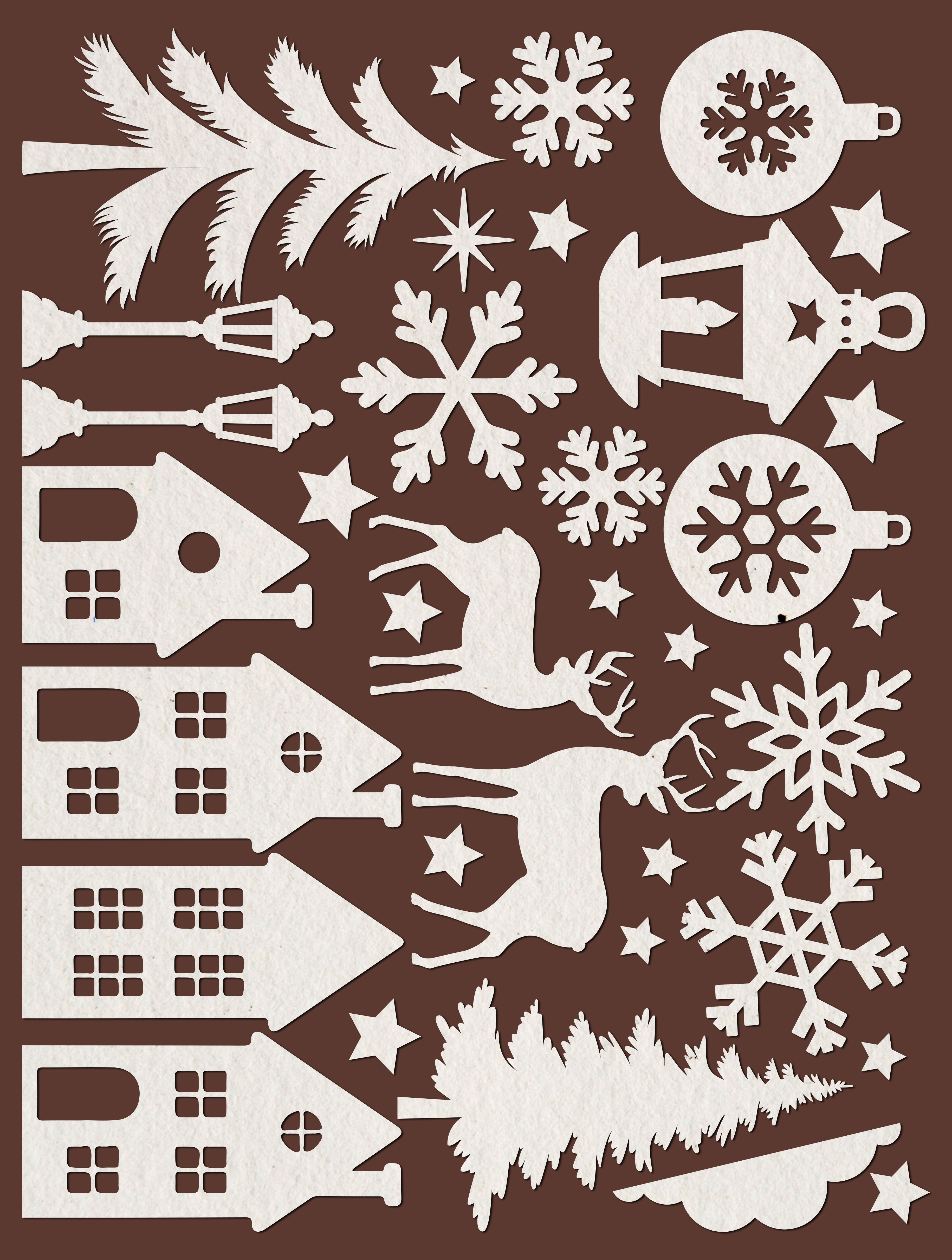Art Paper Shapes Laser Cut - Christmas