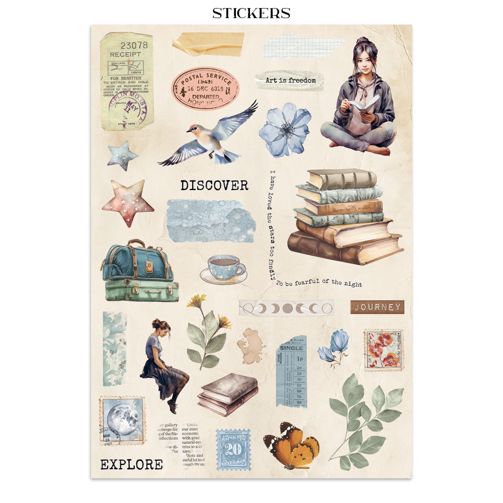 Printed Art Junk Journal: Stickers, Cut-Outs, Backgrounds For Art And Craft - Secret Diary