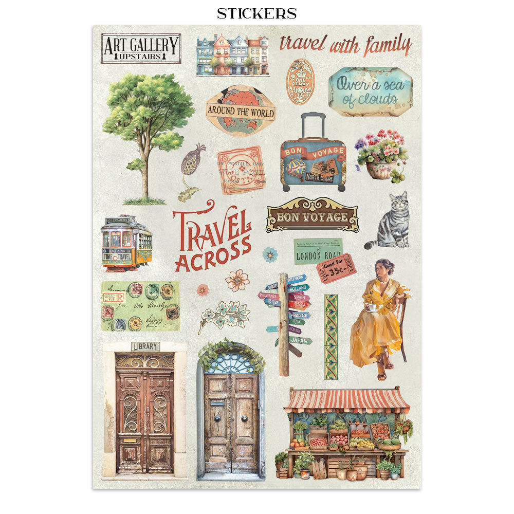 Printed Art Junk Journal: Stickers, Cut-Outs, Backgrounds For Art And Craft - Art Of Travelling