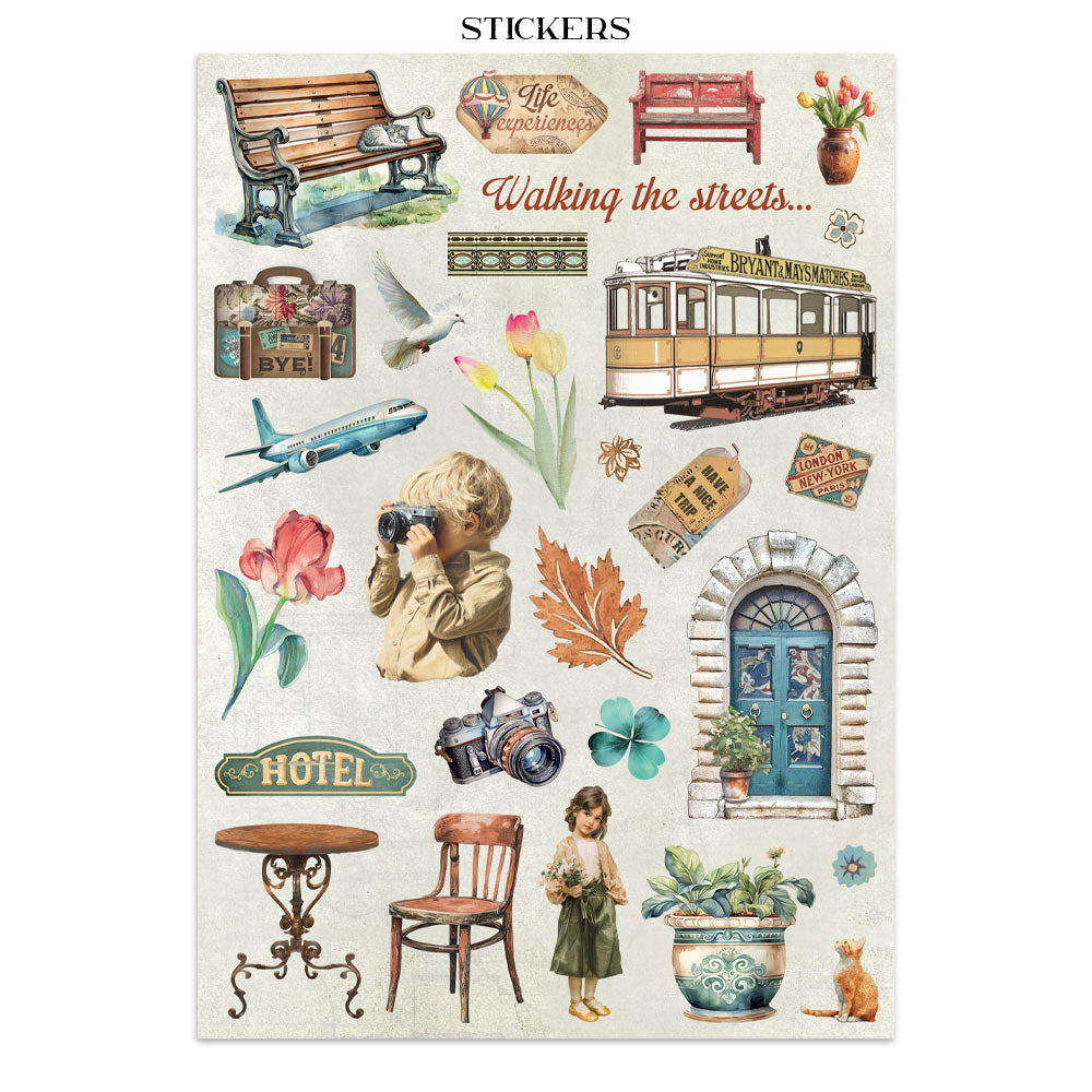 Printed Art Junk Journal: Stickers, Cut-Outs, Backgrounds For Art And Craft - Art Of Travelling