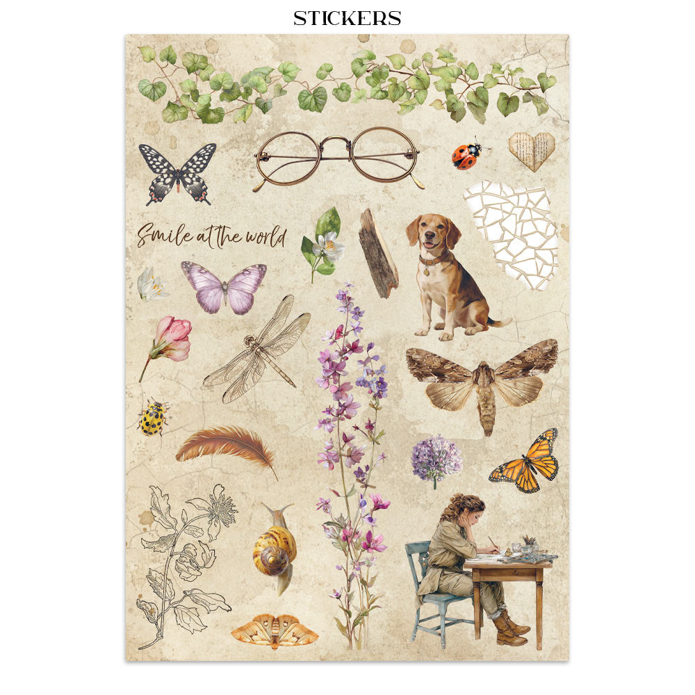 Printed Art Junk Journal: Stickers, Cut-Outs, Backgrounds For Art And Craft - All Around