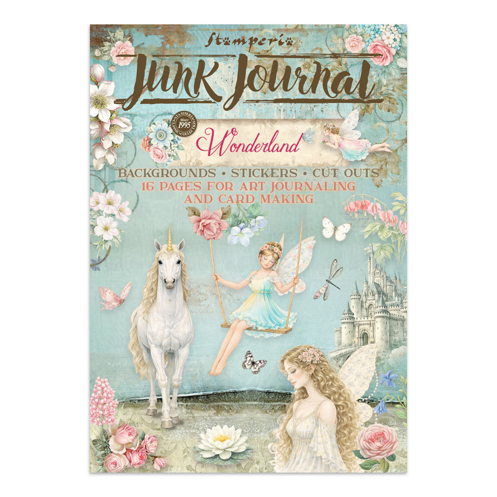 Printed Art Junk Journal: Stickers, Cut-Outs, Backgrounds For Art And Craft - Wonderland