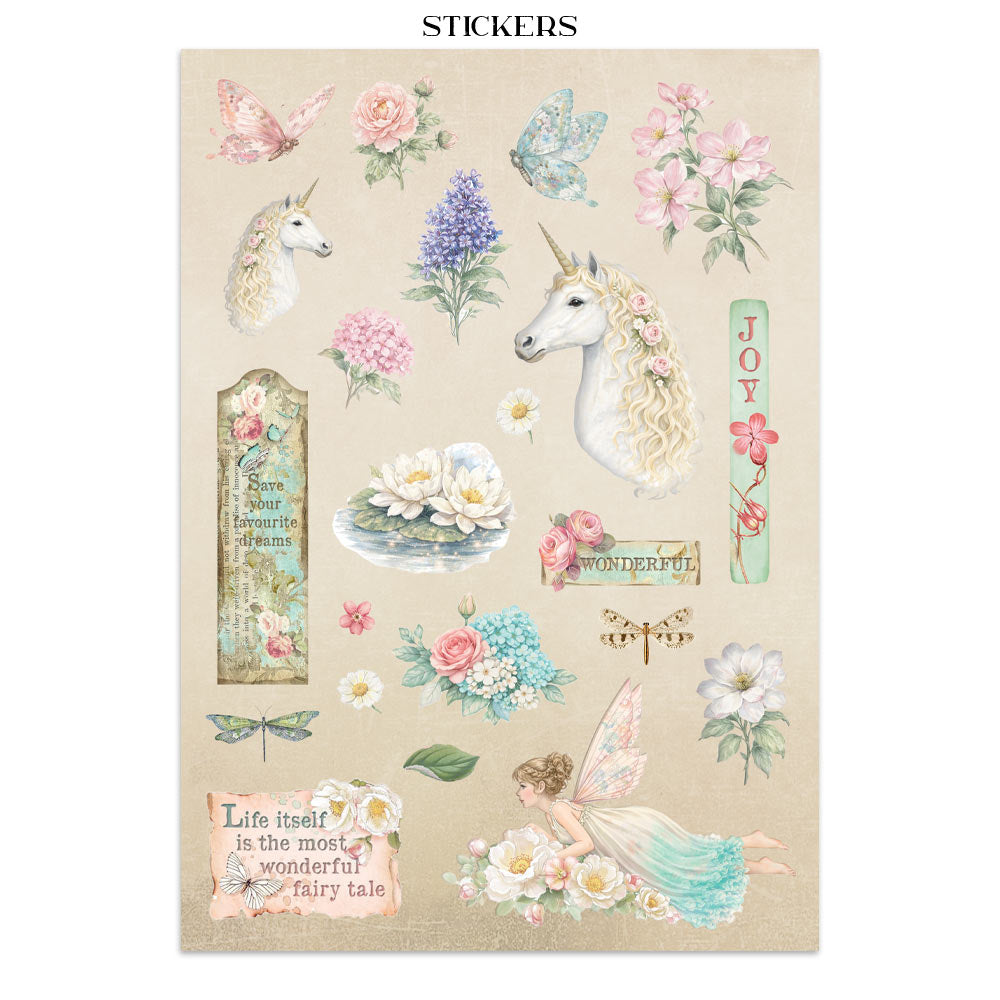 Printed Art Junk Journal: Stickers, Cut-Outs, Backgrounds For Art And Craft - Wonderland