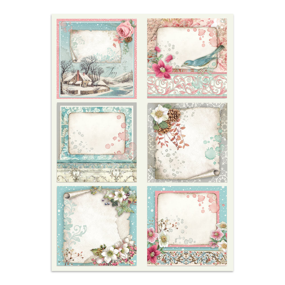 Printed Art Junk Journal: Stickers, Cut-Outs, Backgrounds For Art And Craft - Winter Magic