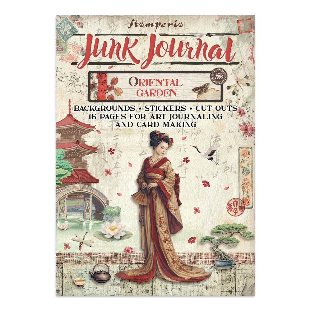 Printed Art Junk Journal: Stickers, Cut-Outs, Backgrounds For Art And Craft - Oriental Garden