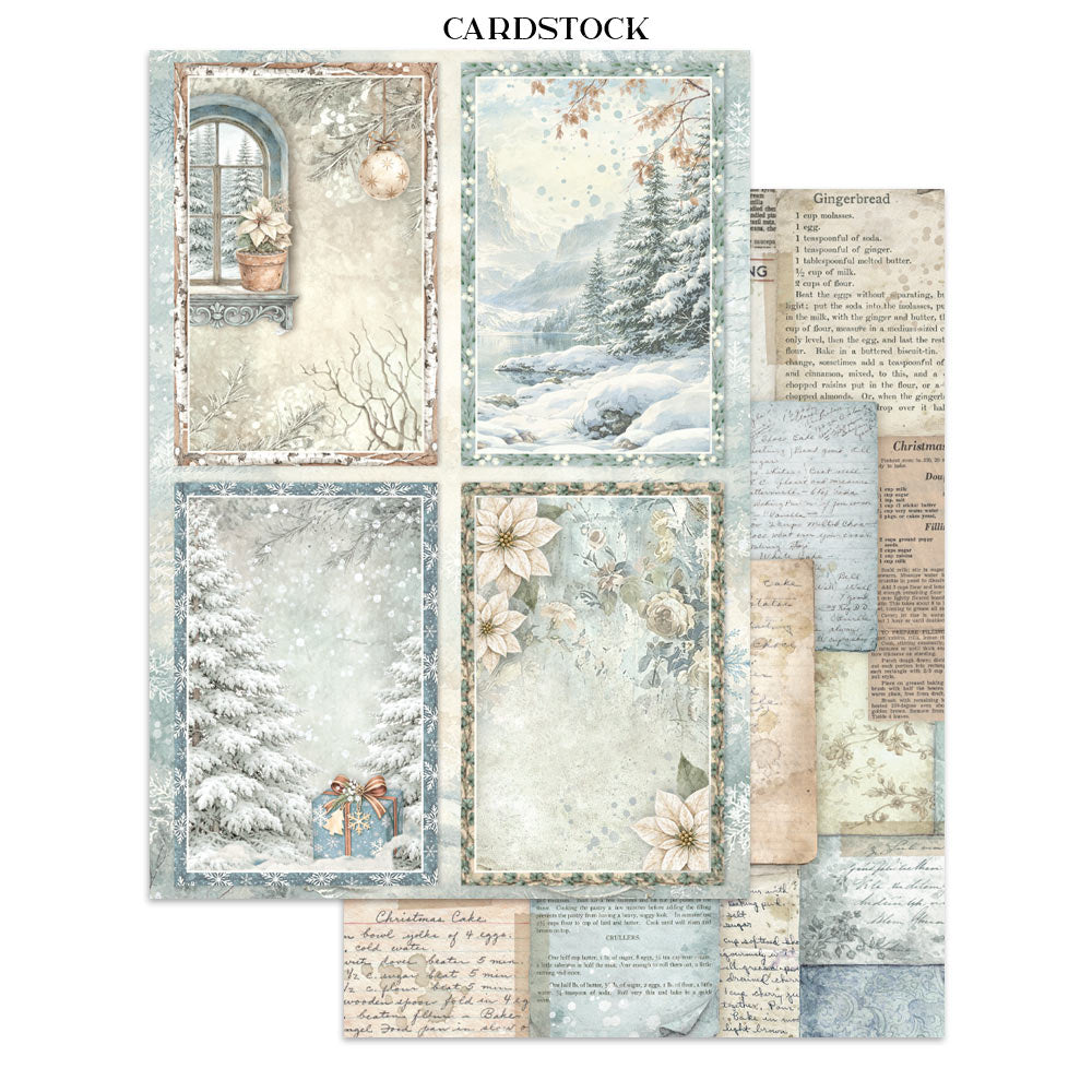 Printed Art Junk Journal: Stickers, Cut-Outs, Backgrounds For Art And Craft - White Christmas