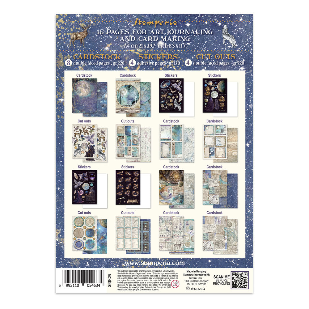 Printed Art Junk Journal: Stickers, Cut-Outs, Backgrounds For Art And Craft - Cosmos