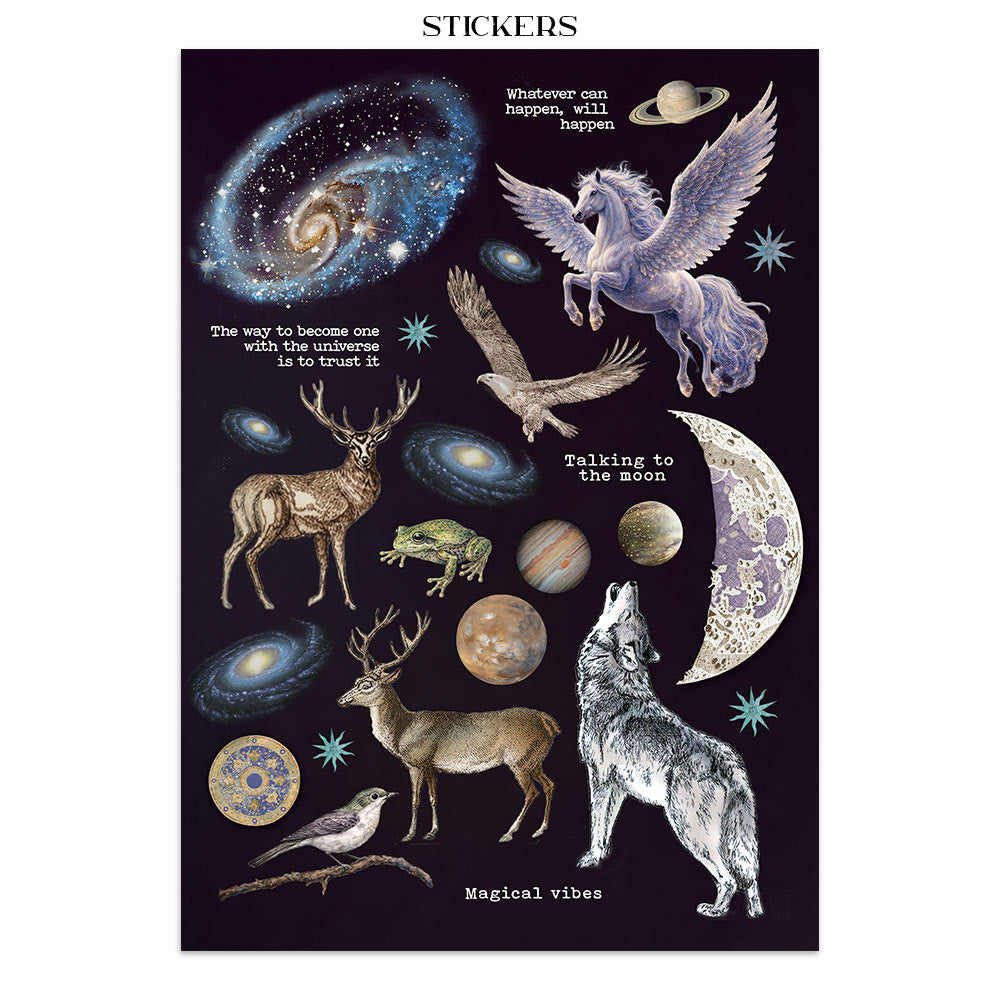 Printed Art Junk Journal: Stickers, Cut-Outs, Backgrounds For Art And Craft - Cosmos