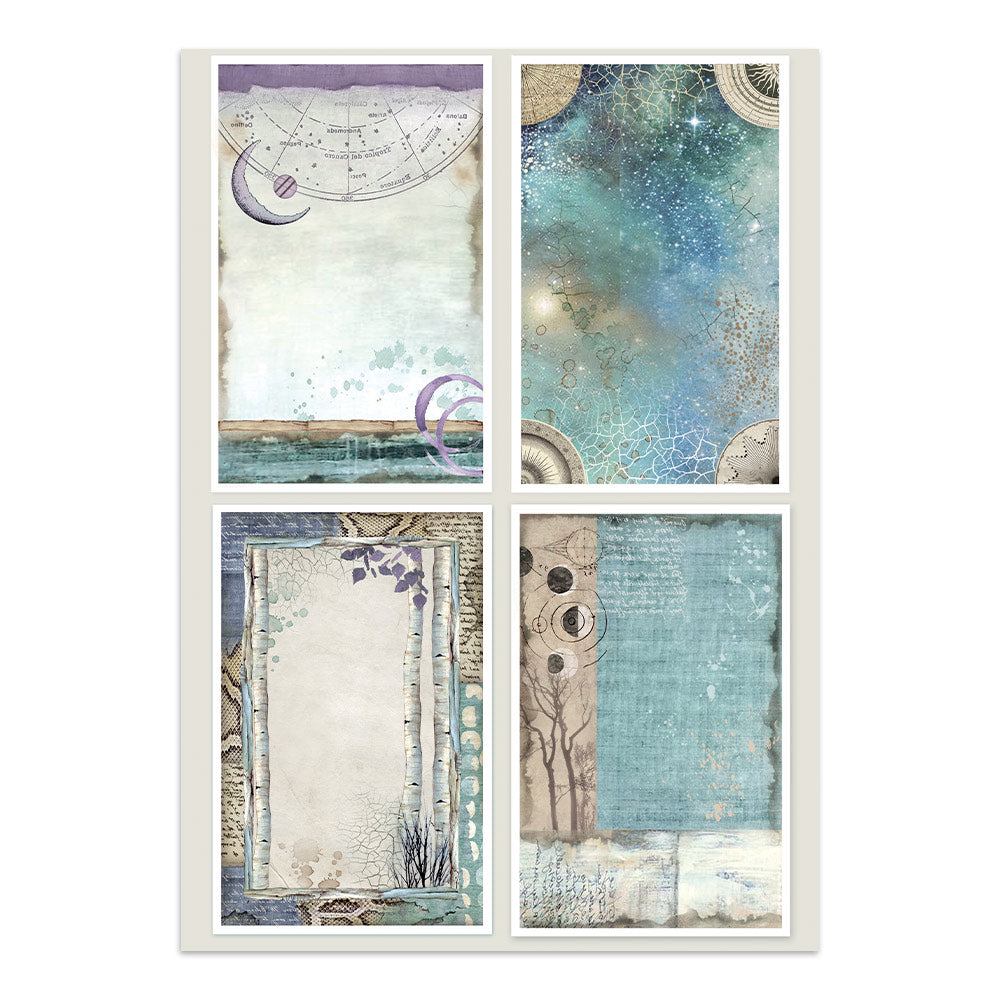 Printed Art Junk Journal: Stickers, Cut-Outs, Backgrounds For Art And Craft - Cosmos