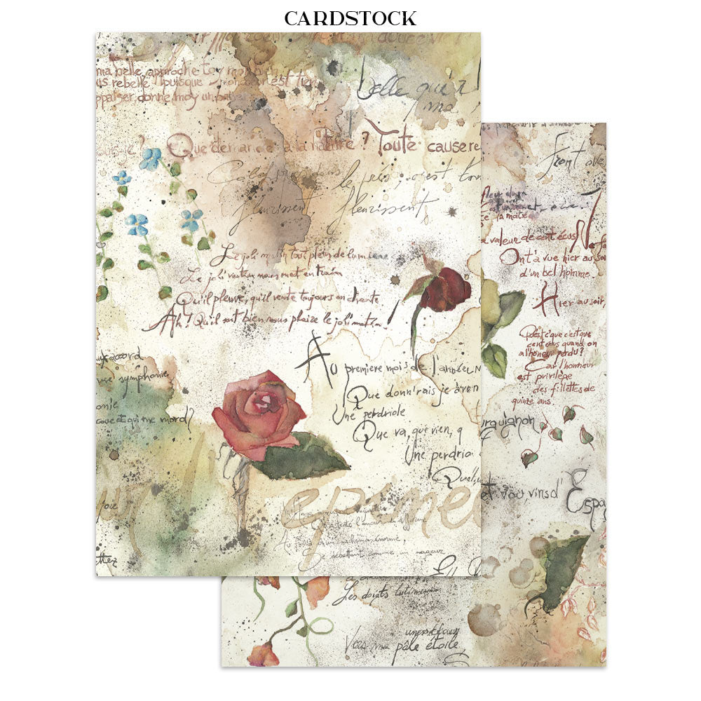 Printed Art Junk Journal: Stickers, Cut-Outs, Backgrounds For Art And Craft - Flowers And Poems