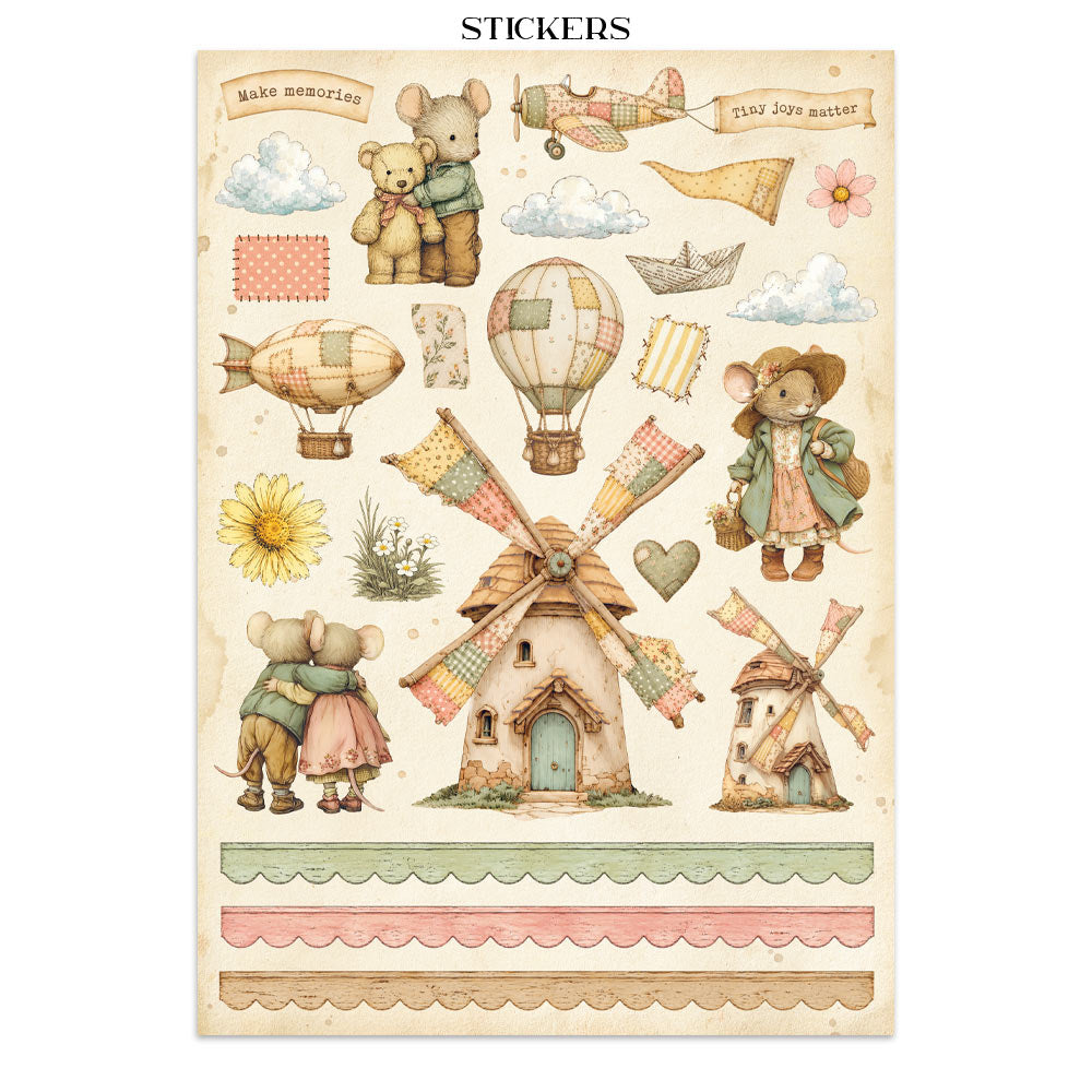 Printed Art Junk Journal: Sticker, Cut-Outs, Backgrounds For Art And Craft - Cozy Family