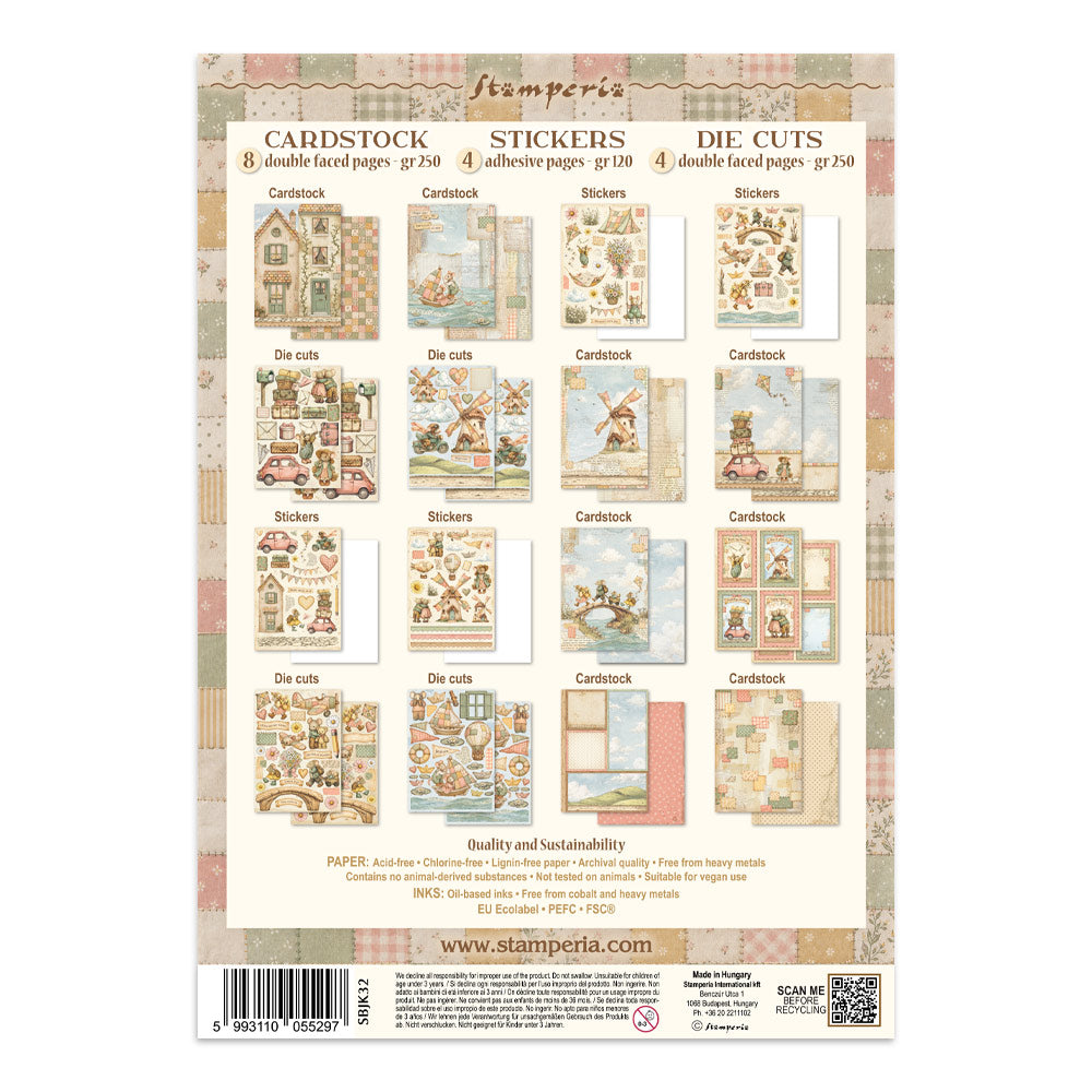 Printed Art Junk Journal: Sticker, Cut-Outs, Backgrounds For Art And Craft - Cozy Family