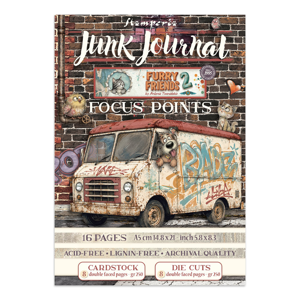 Printed Art Junk Journal Focus Points For Art And Craft A5 - Furry Friends 2