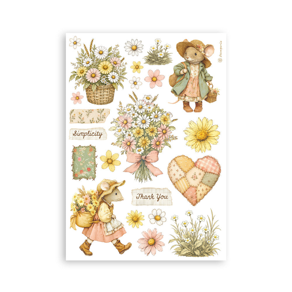Printed Washi Pad For Art And Craft A5 8 Sheets - Cozy Family