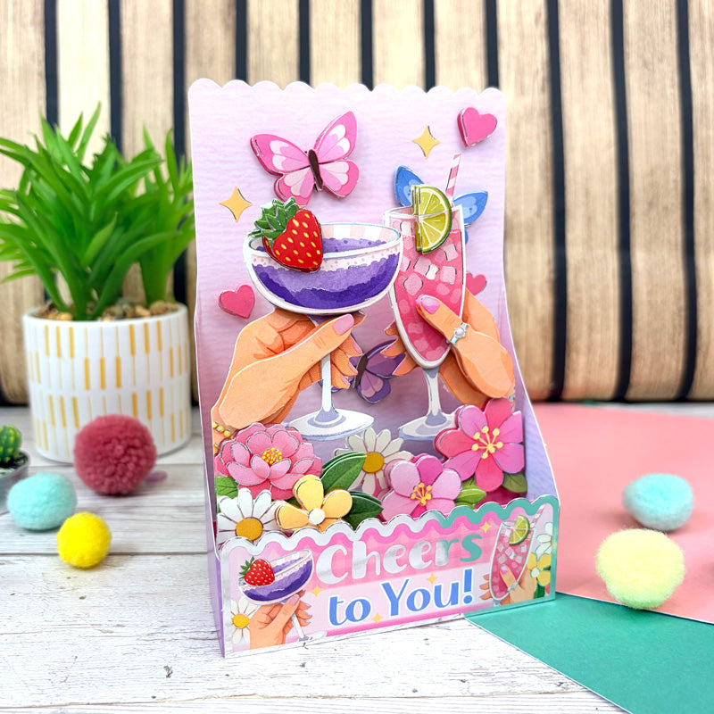 Side-Pop Stepper Card - Cheers to You!