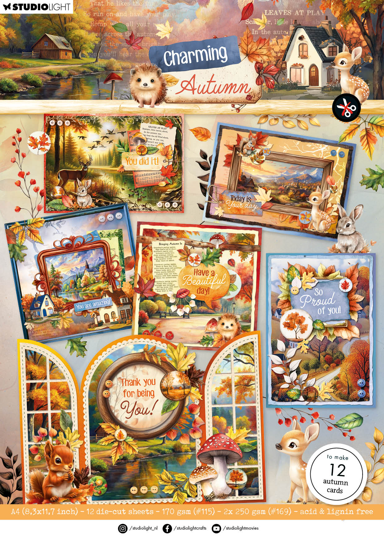 SL Card Making Pad Autumn Cards Charming Autumn 14 Sheets