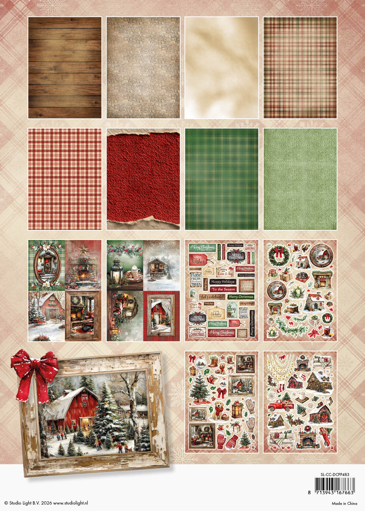 SL Die-Cut Designer Paper Pad DIY Paper Cottage Christmas 28 Sheets