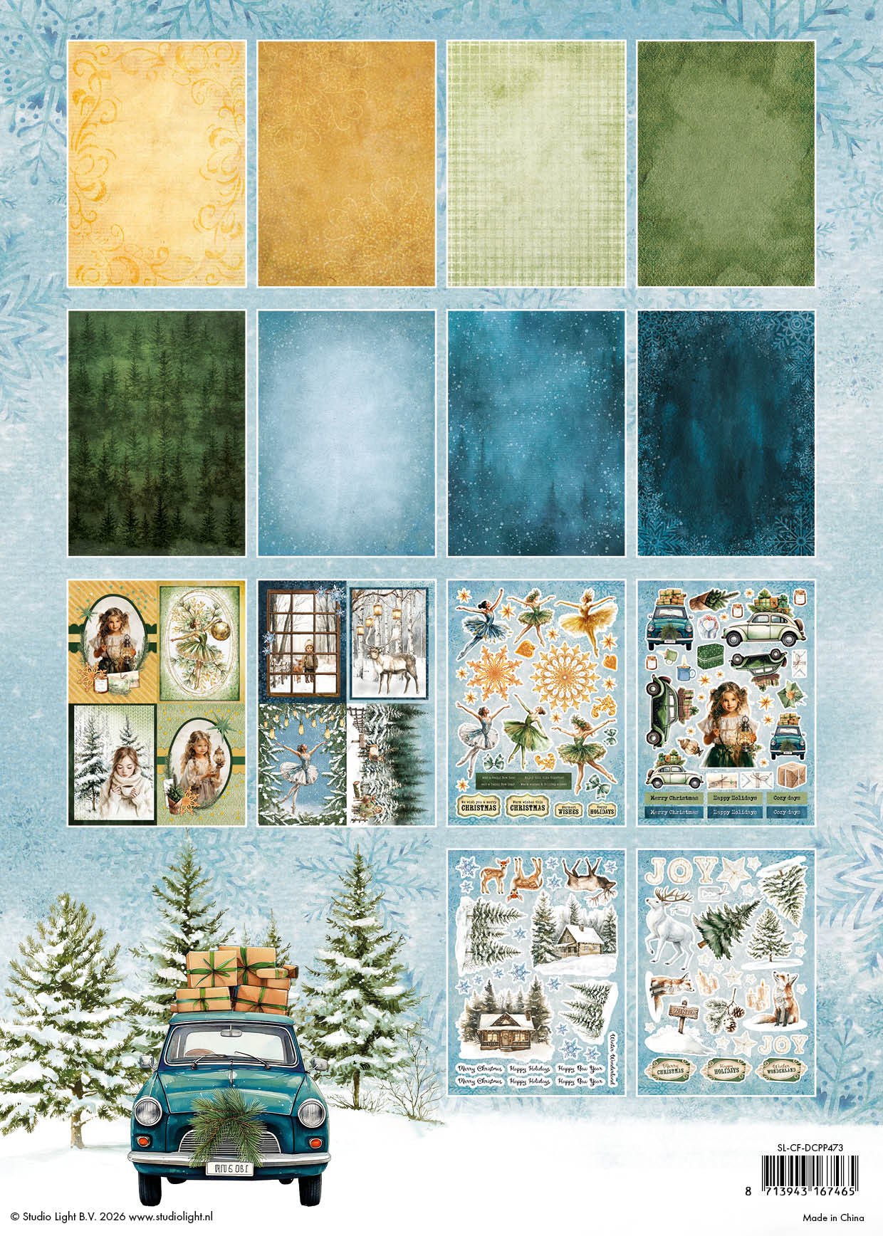 SL Die-Cut Designer Paper Pad DIY Paper Christmas Forest 28 Sheets