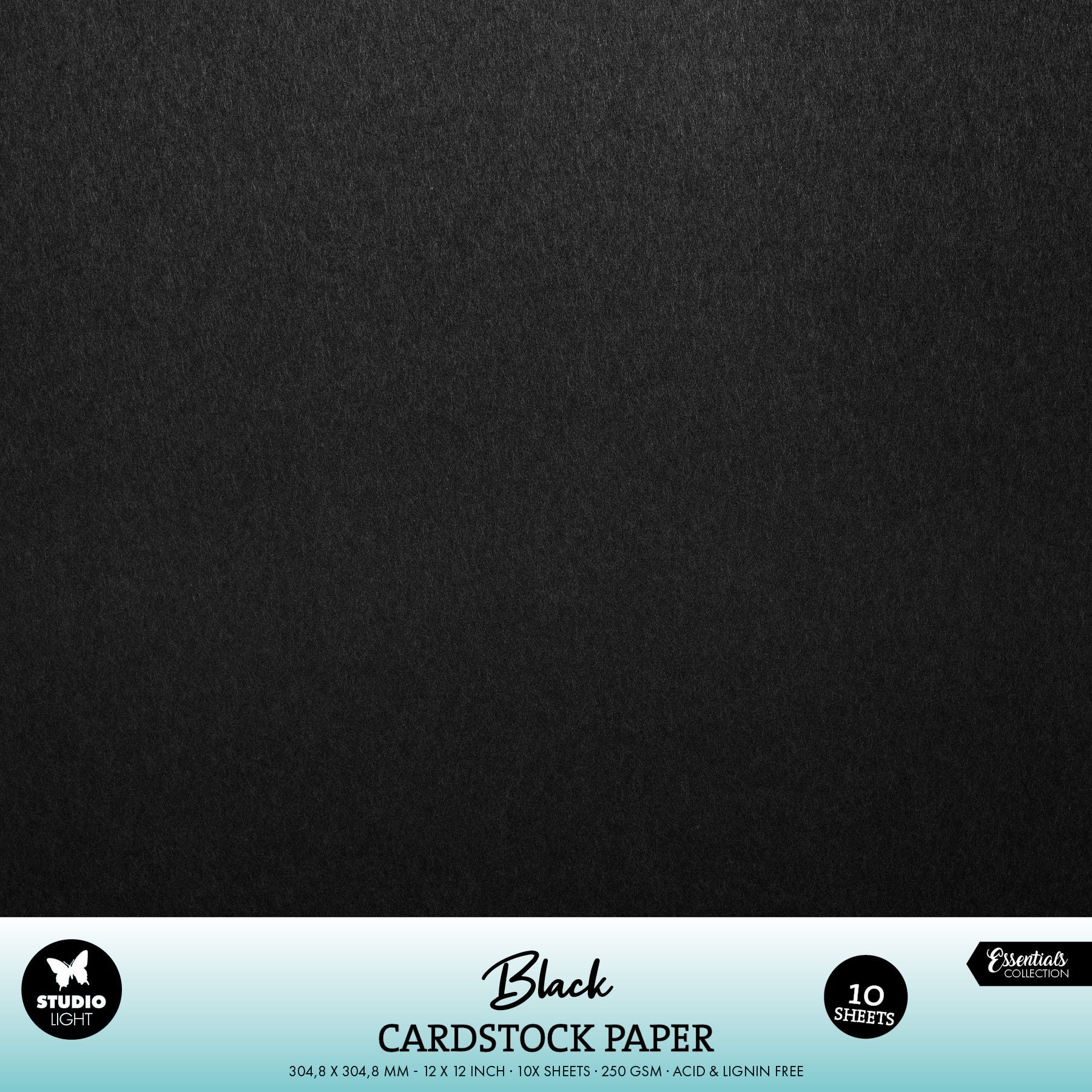 SL Paper Set Black Cardstock 250 gsm Essentials 10 Pieces