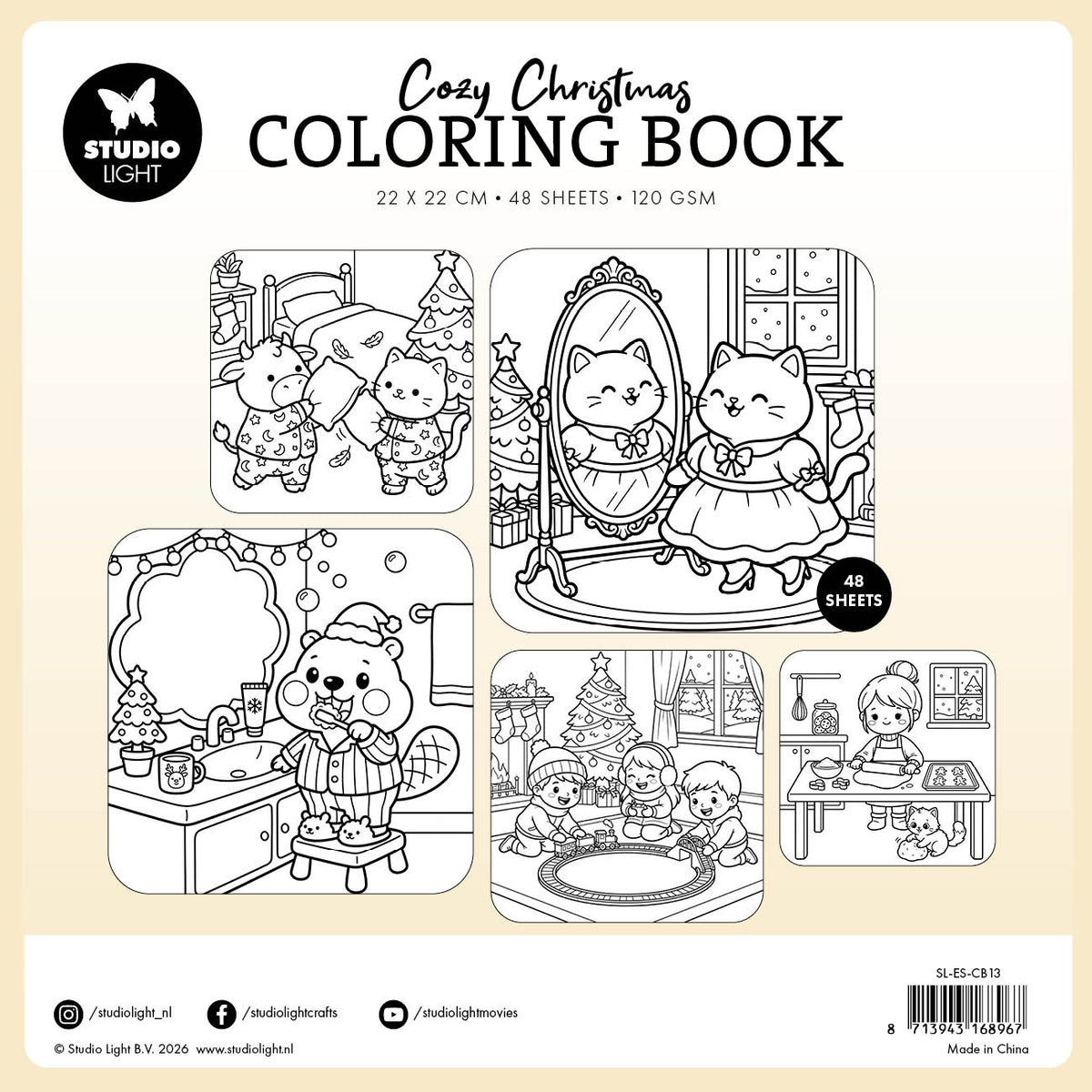 SL Coloring Book Cozy Christmas - Indoor Fun Essentials 48 Sheets