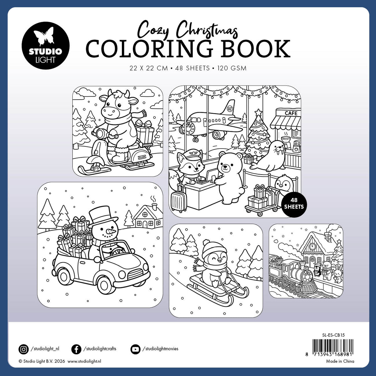 SL Coloring Book Cozy Christmas - Winter Rides Essentials 48 Sheets