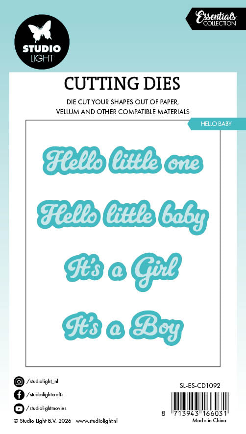 SL Cutting Die Hello Baby Essentials 16 Pieces