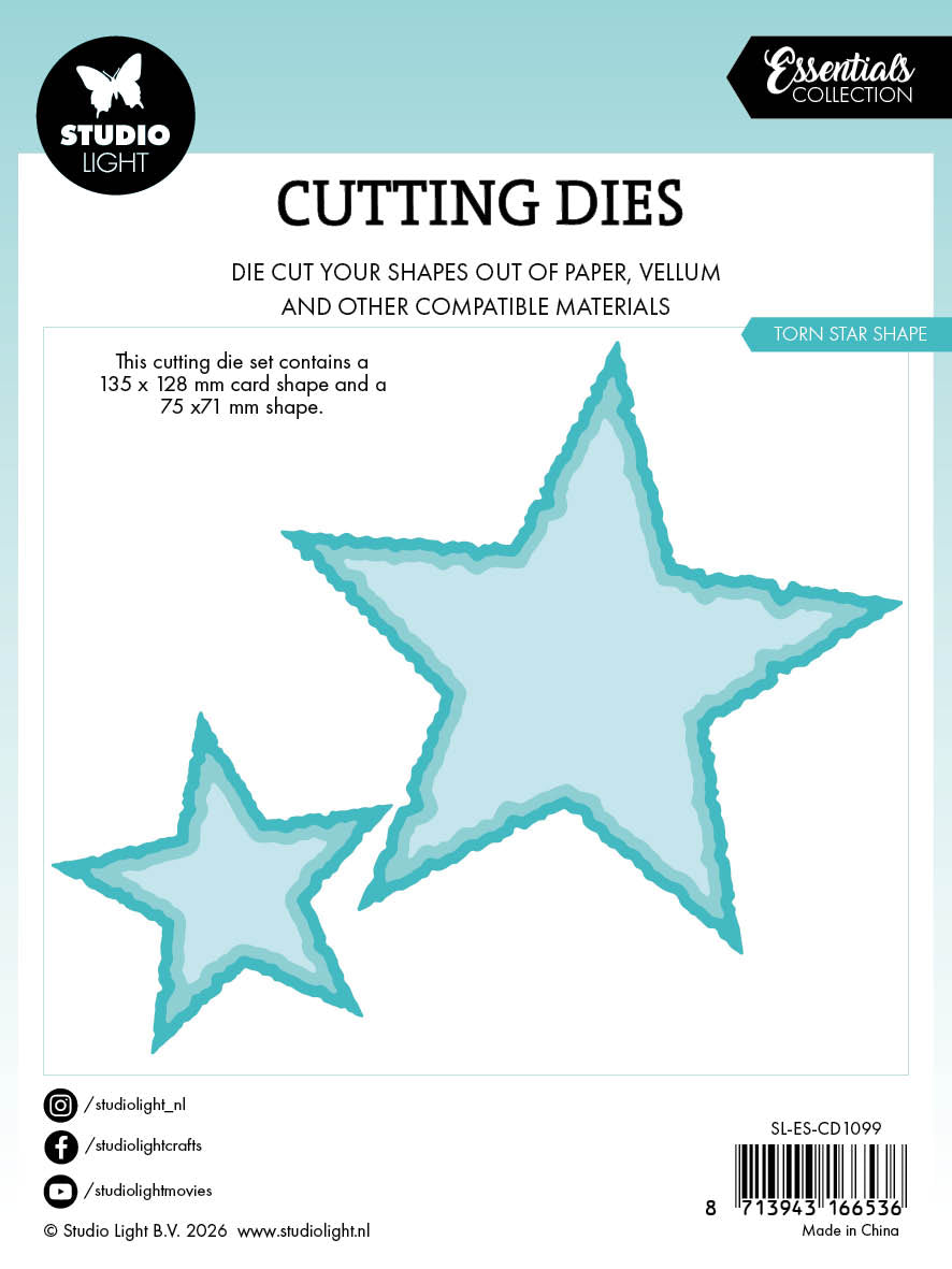 SL Cutting Die Torn Edge Star Shape Essentials 6 Pieces