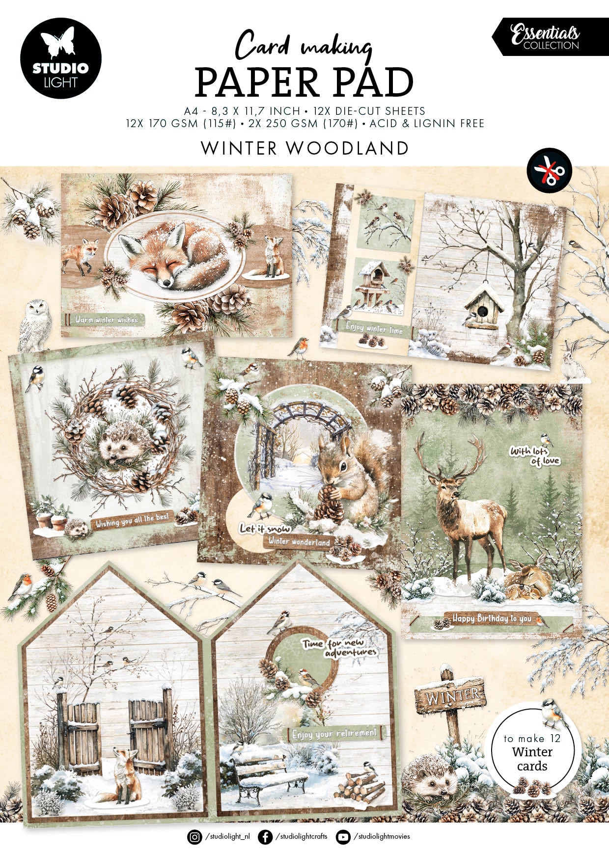 SL Card making pad Winter Woodland Essentials