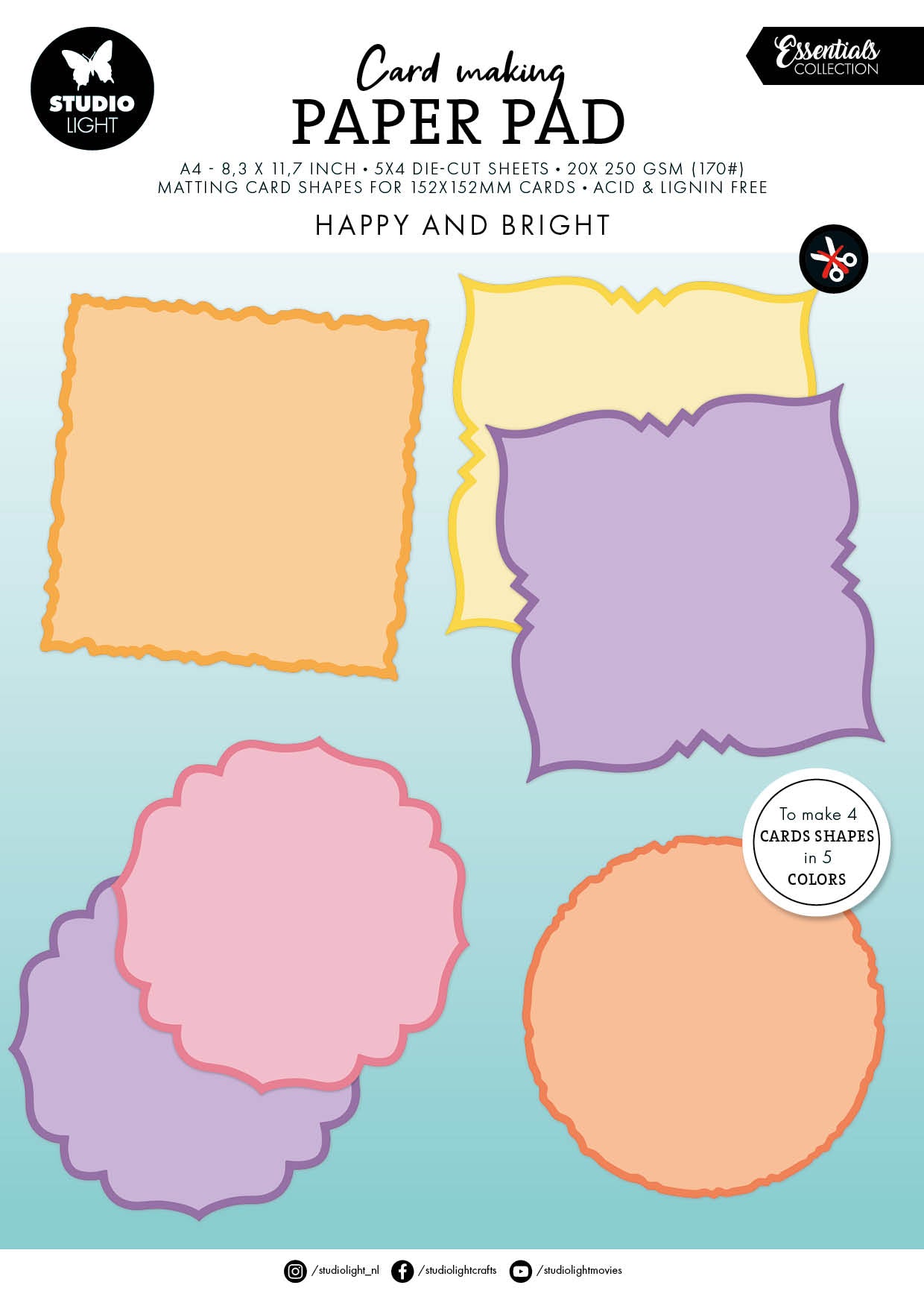 SL Card Making Pad Happy and Bright Essentials 20 Sheets