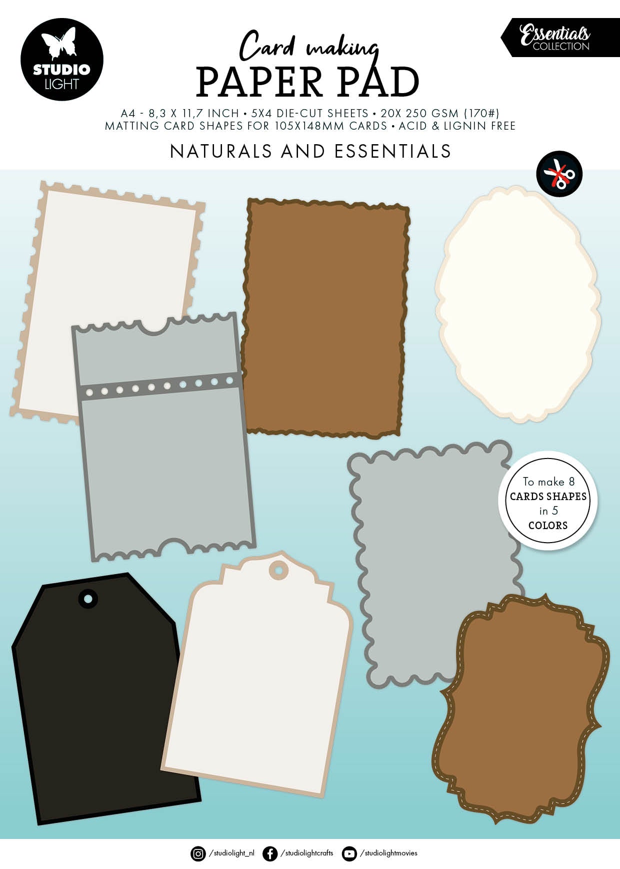 SL Card Making Pad Naturals Essentials 20 Sheets