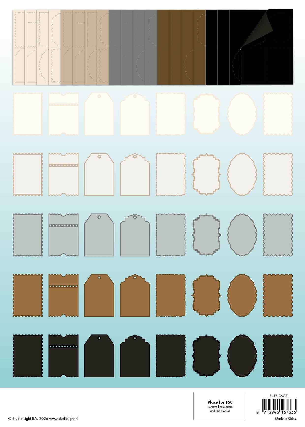 SL Card Making Pad Naturals Essentials 20 Sheets