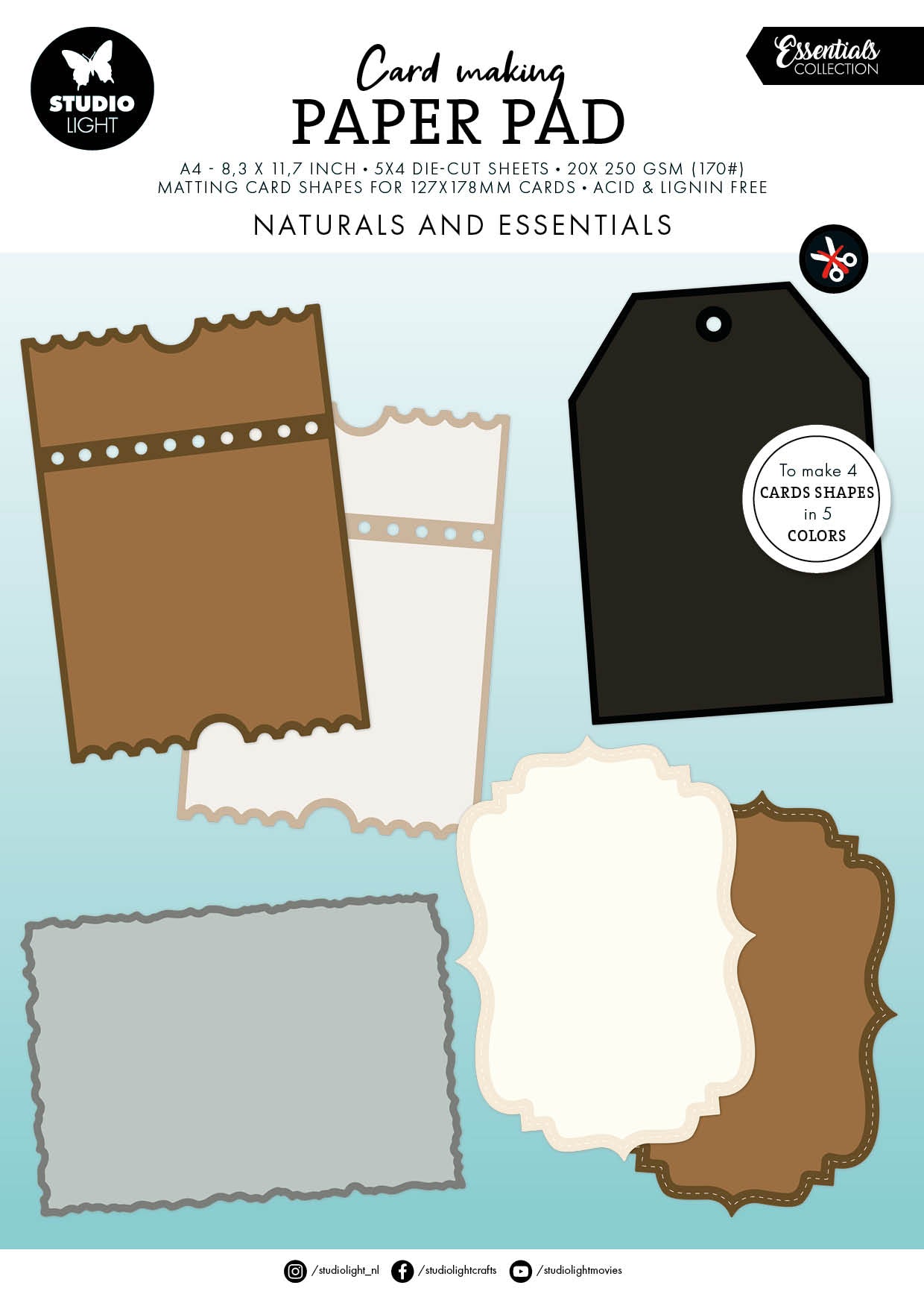 SL Card Making Pad Naturals Essentials 20 Sheets