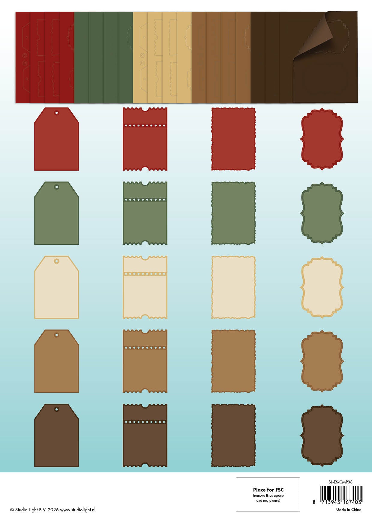 SL Card Making Pad Cottage Christmas 127x178mm Essentials 20 Sheets