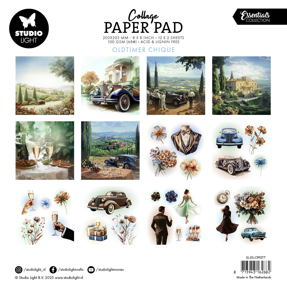 SL Collage Paper Pad Oldtimer Chique Essentials 24 Sheets