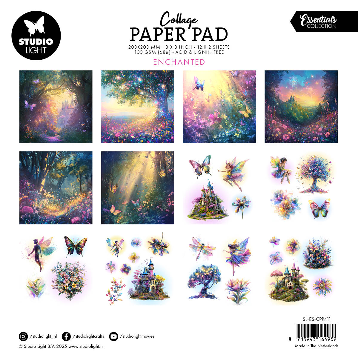 SL Collage Paper PadEnchanted Essentials 203x203x5mm 24 Sheets