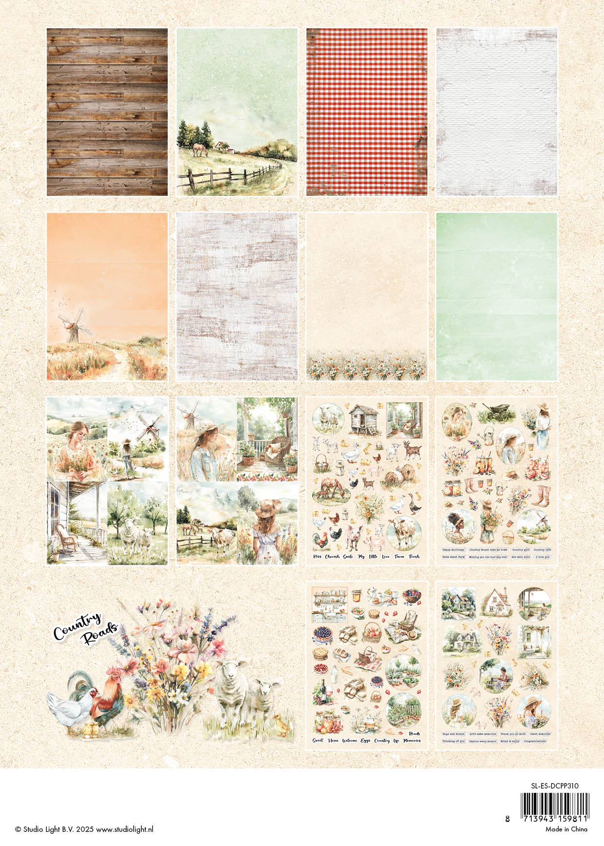 SL Die-Cut Paper Pad Country Roads Essentials 28 Sheets