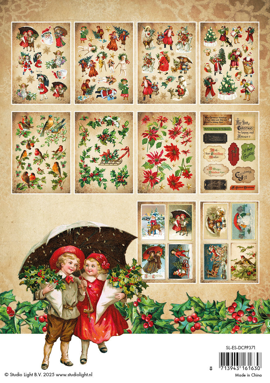 SL Die-Cut Paper Pad Vintage Christmas Essentials 20 Sheets