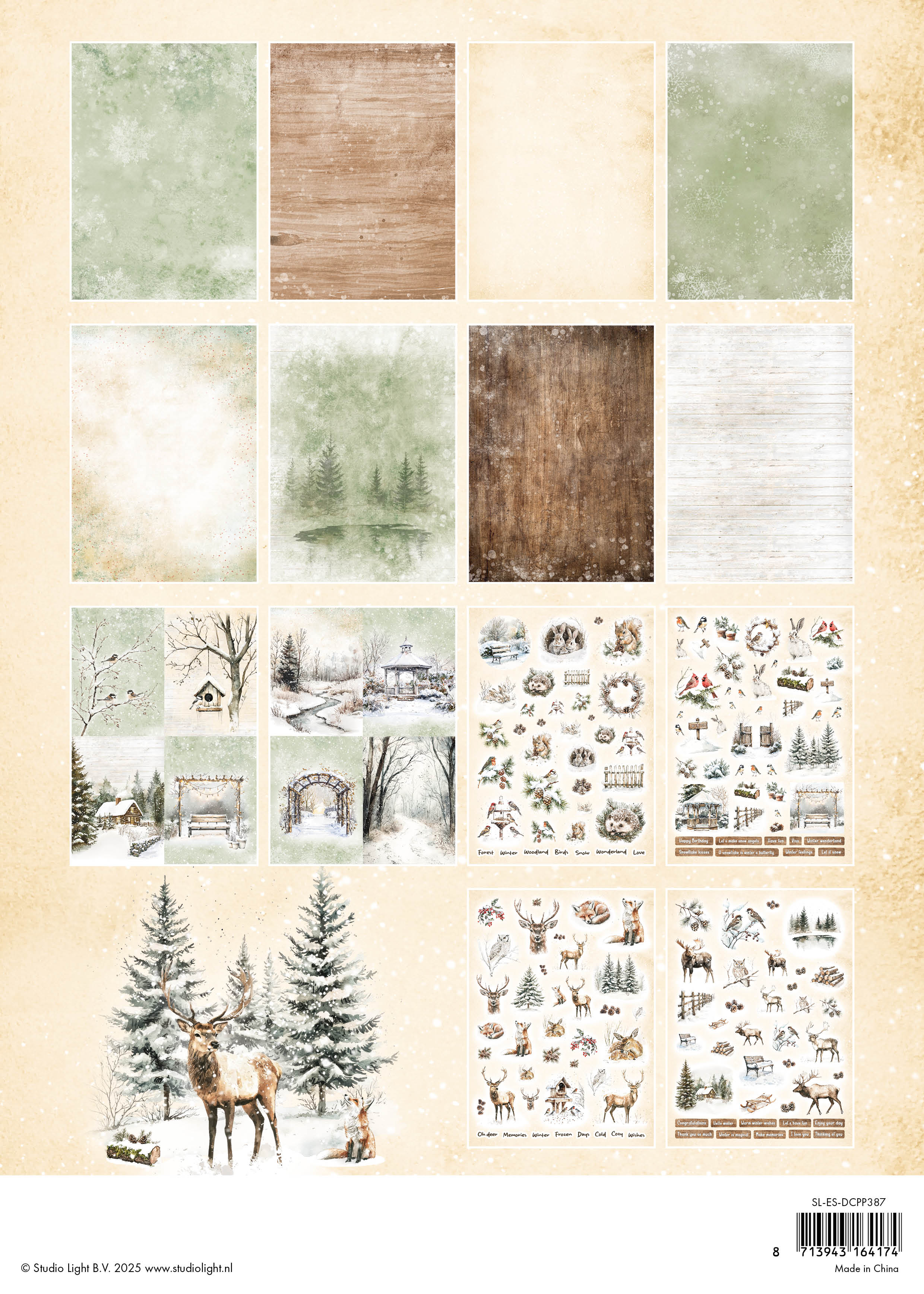 SL Die-cut Designer Paper Pad Winter Woodland Essentials
