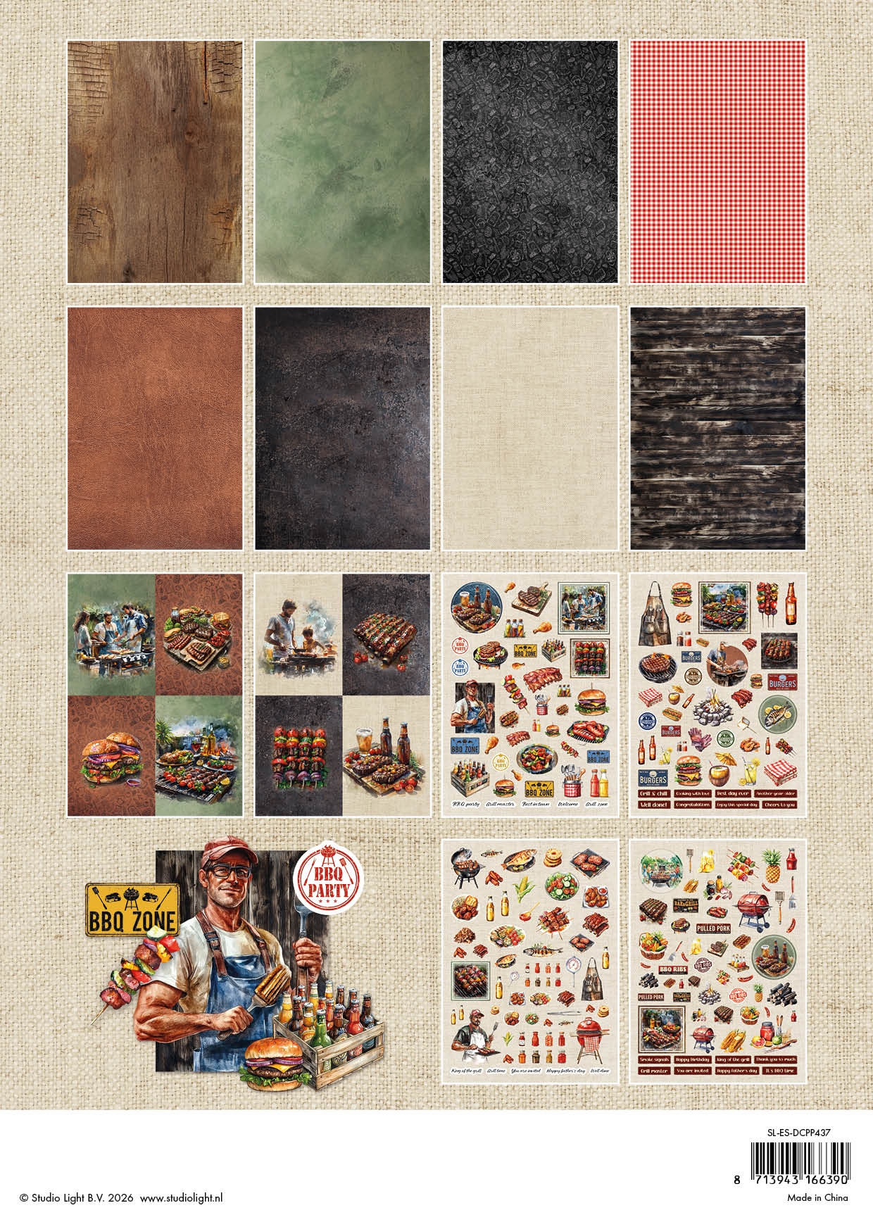 SL Die-Cut Paper Pad BBQ Party Essentials 28 Sheets