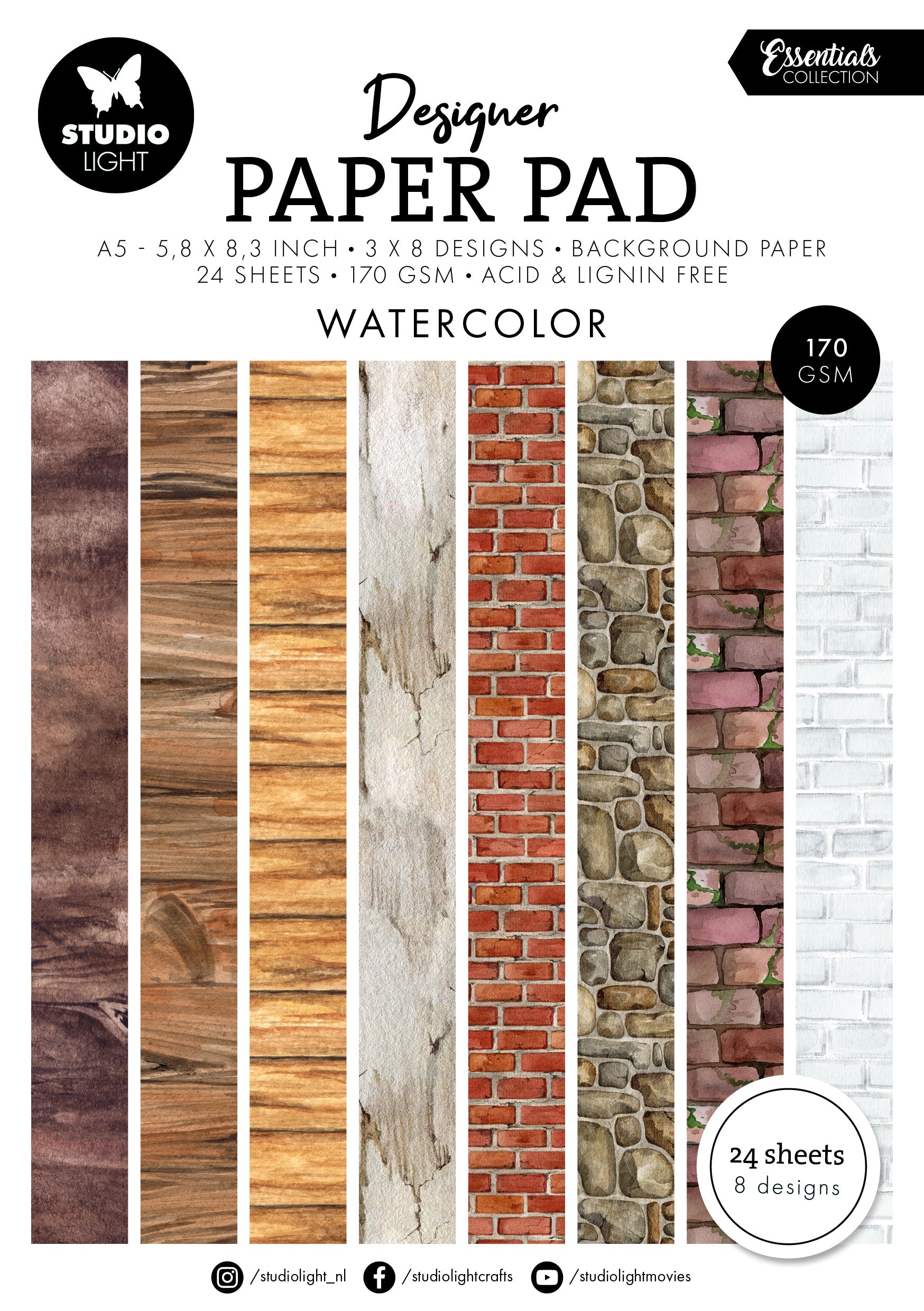 SL Designer Paper Pad Watercolor Essentials 24 Sheets