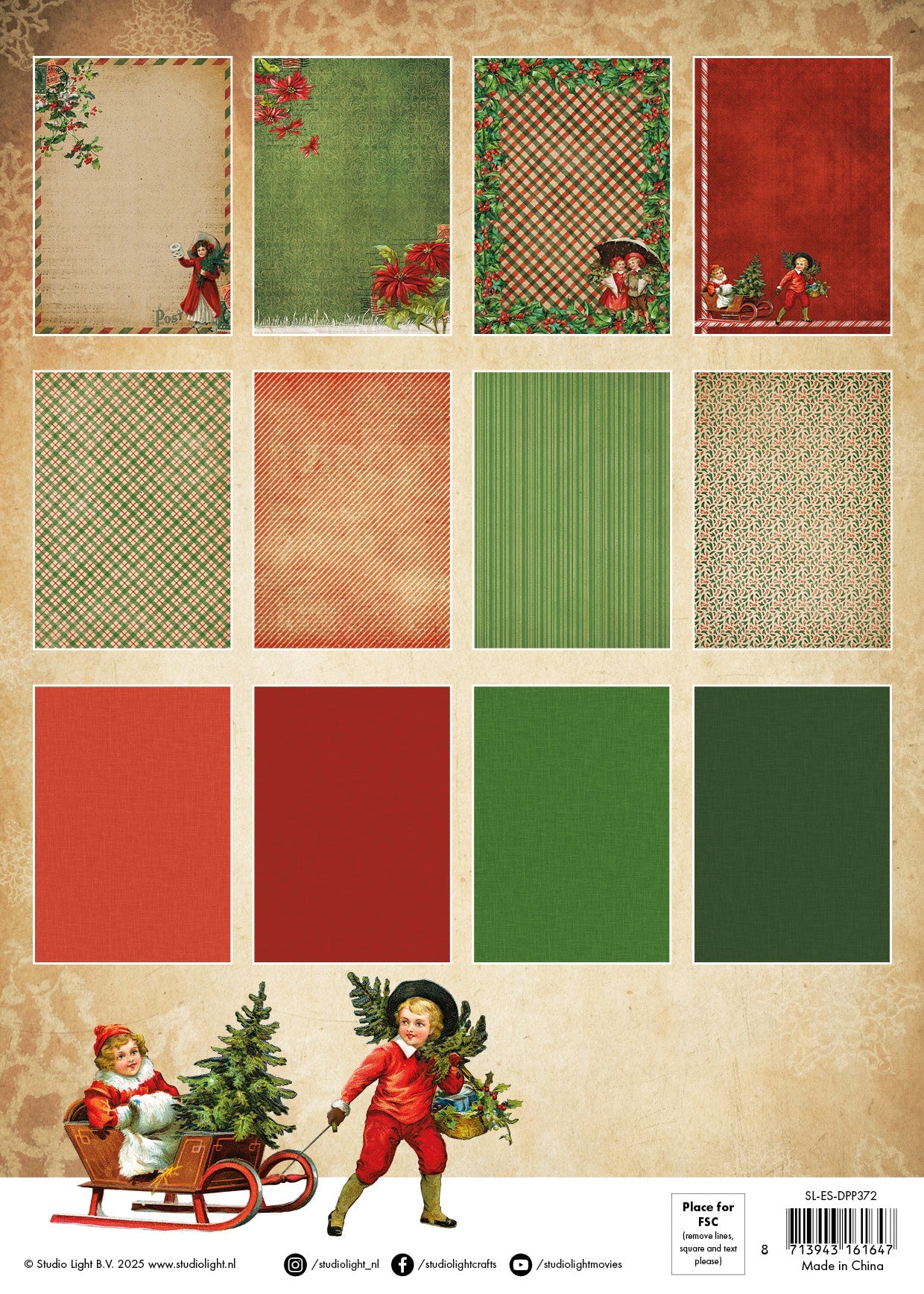 SL Designer Paper Pad Vintage Christmas Essentials 36 Sheets