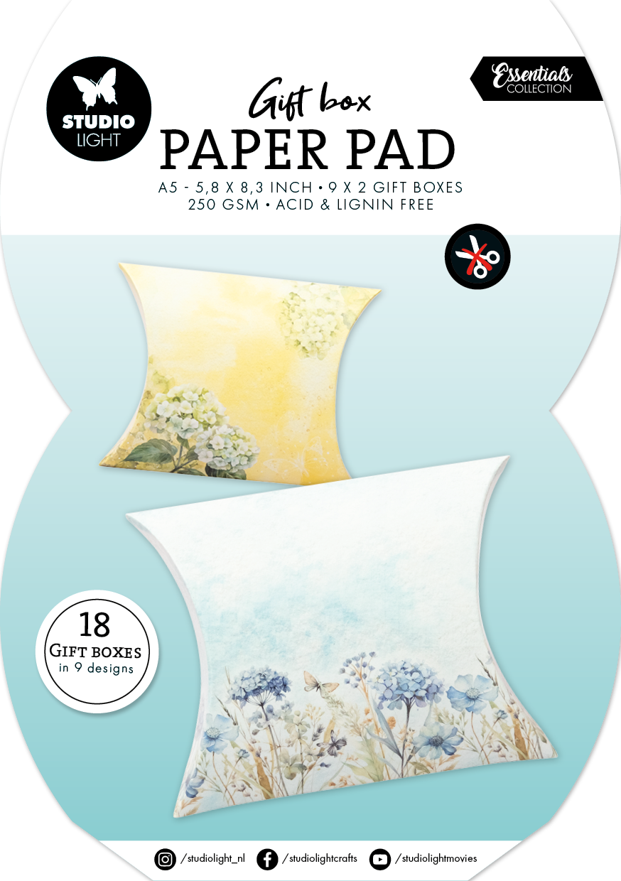 SL Giftbox Paper Pad Pillow Box Essentials 18 Sheets