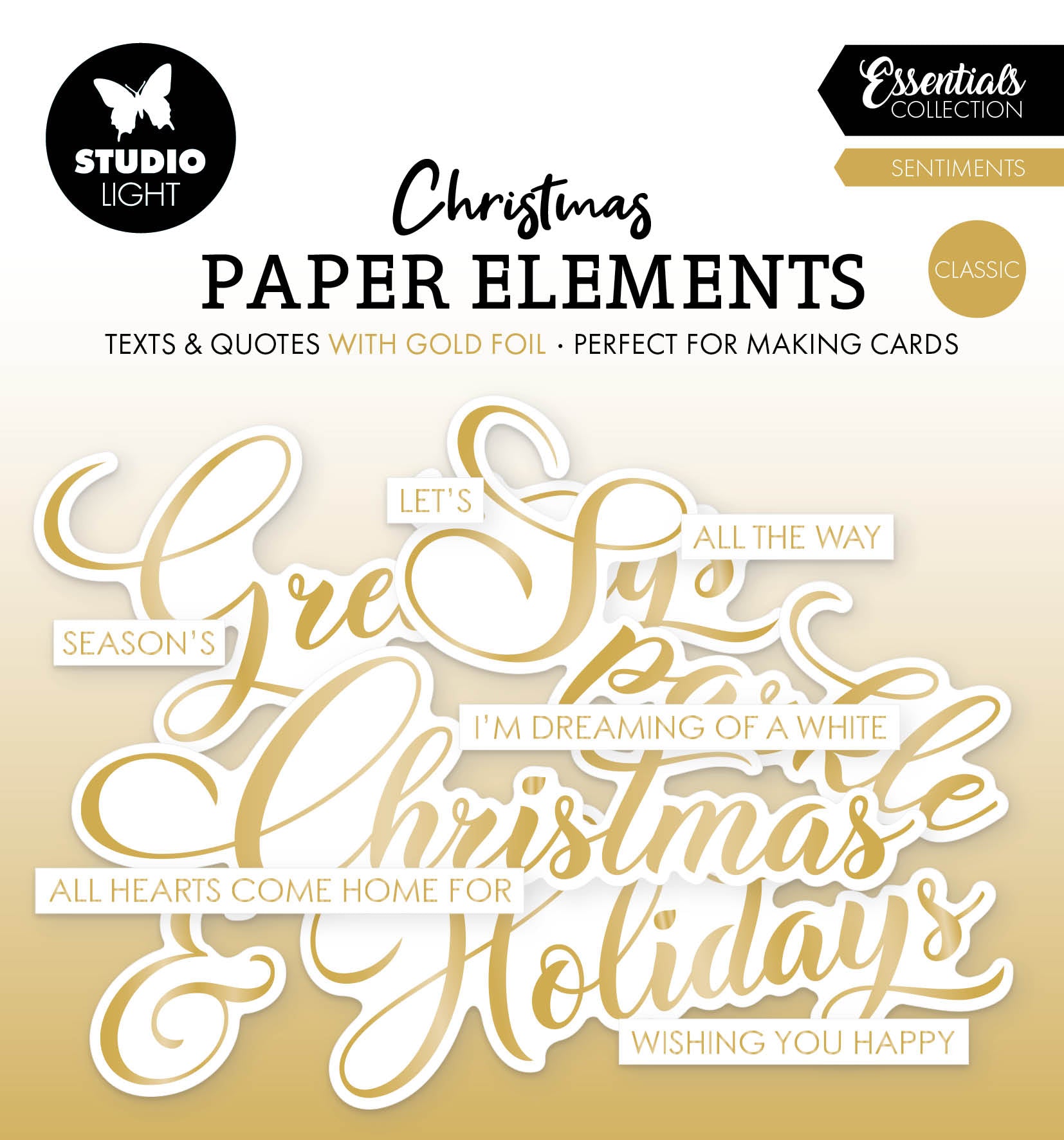 SL Paper Elements Gold Sentiments Classic Essentials 40 Pieces