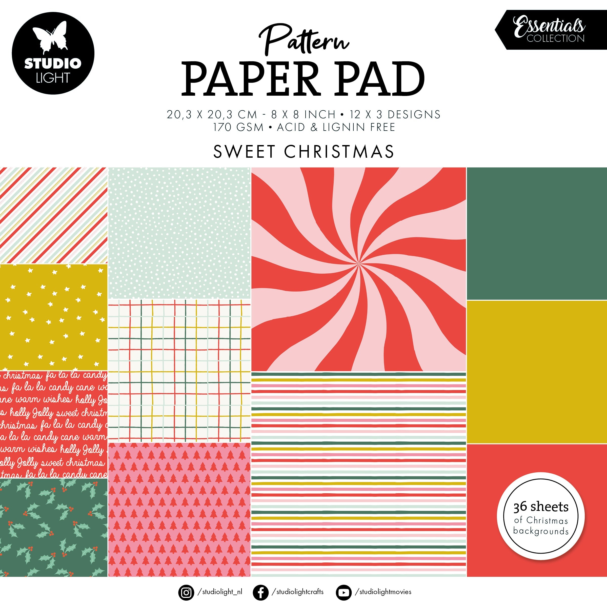 SL Pattern Paper Pad Sweet Christmas Essentials 36 SH